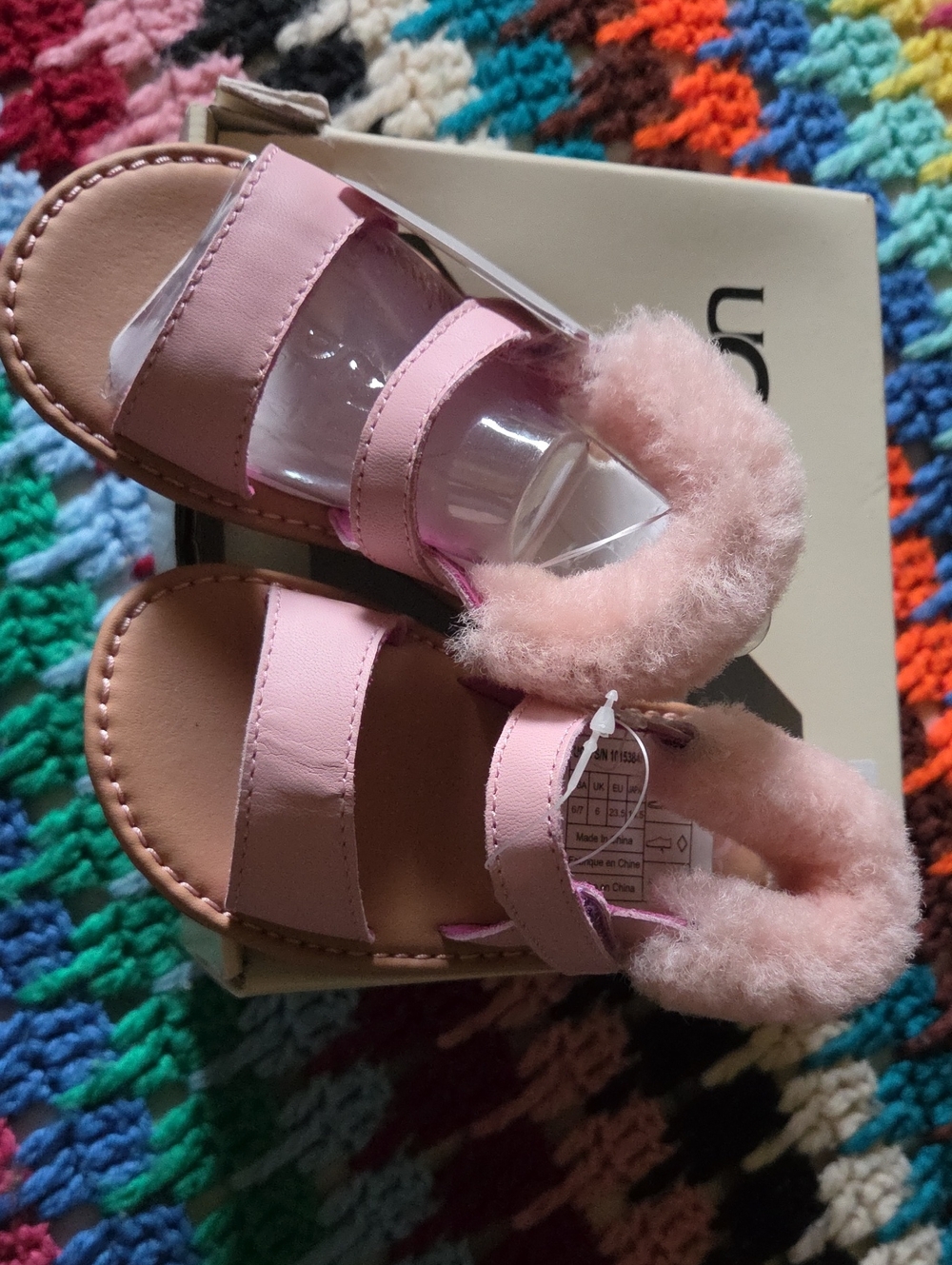 UGG Dorien Petal Sheepskin Wrapped Sling Back Slide Sandal. NIB. Size 6/7.